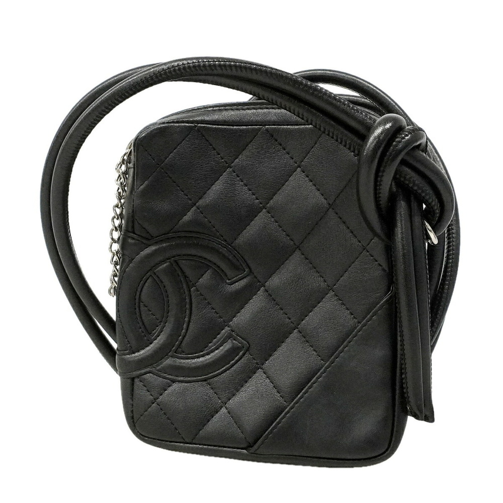 Chanel Cambon Lambskin Shoulder Bag, Black, Women's